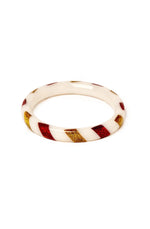 Red and Gold Candy Cane Narrow Bangle Bracelet by Splendette in Multiple Sizes