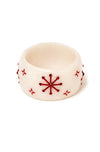 Wide White Snowflake Bangle Bracelet by Splendette in Multiple Sizes