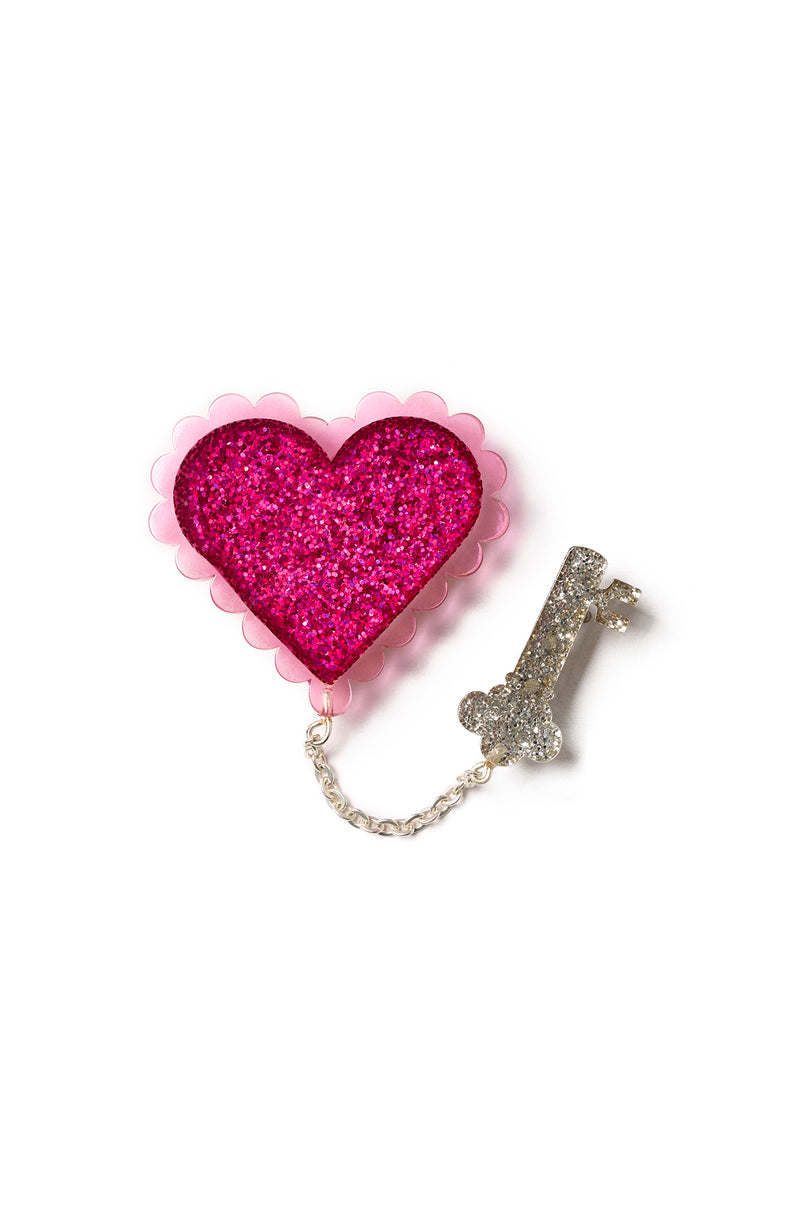 Pink Key to My Heart Brooch by Splendette