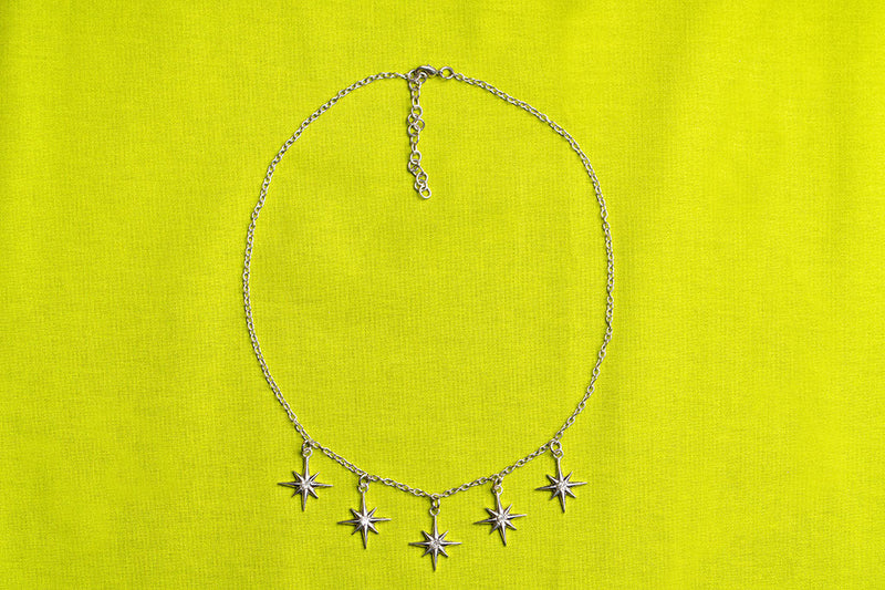 Silver Starburst Necklace by Splendette