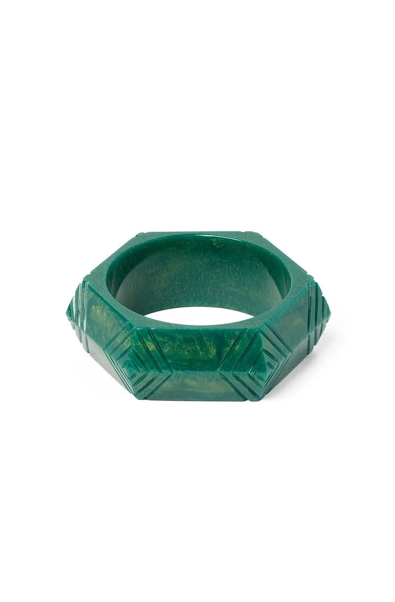 Wide Jadeite Bangle Bracelet by Splendette