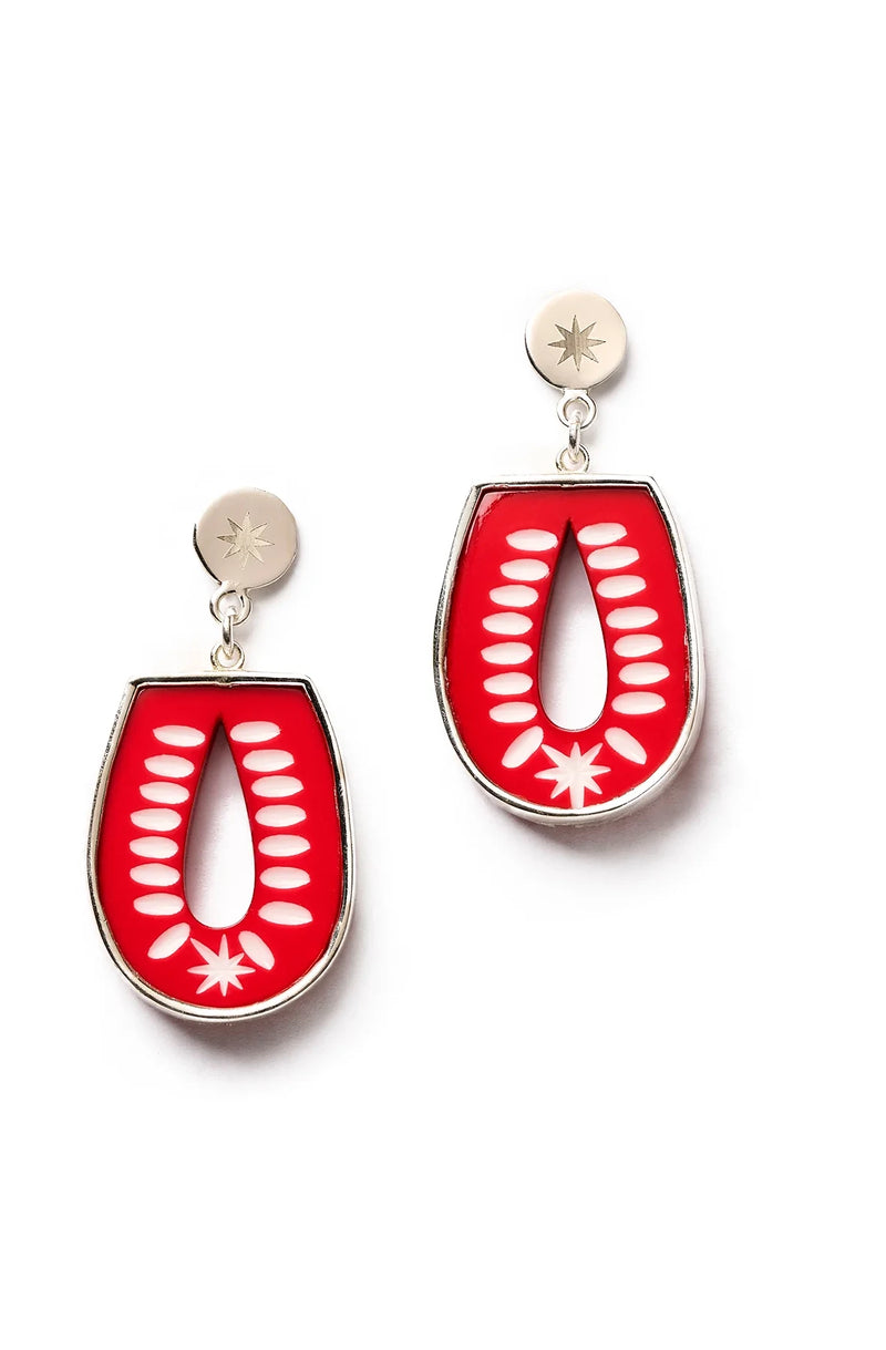Necktie Red Earrings by Splendette