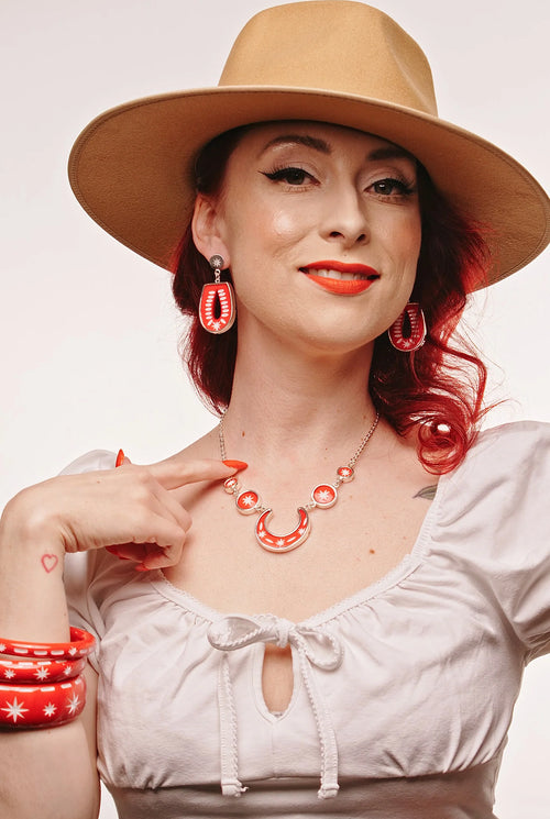 Necktie Red Necklace by Splendette
