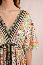 Floral Silky Caftan Dress by Molly Bracken