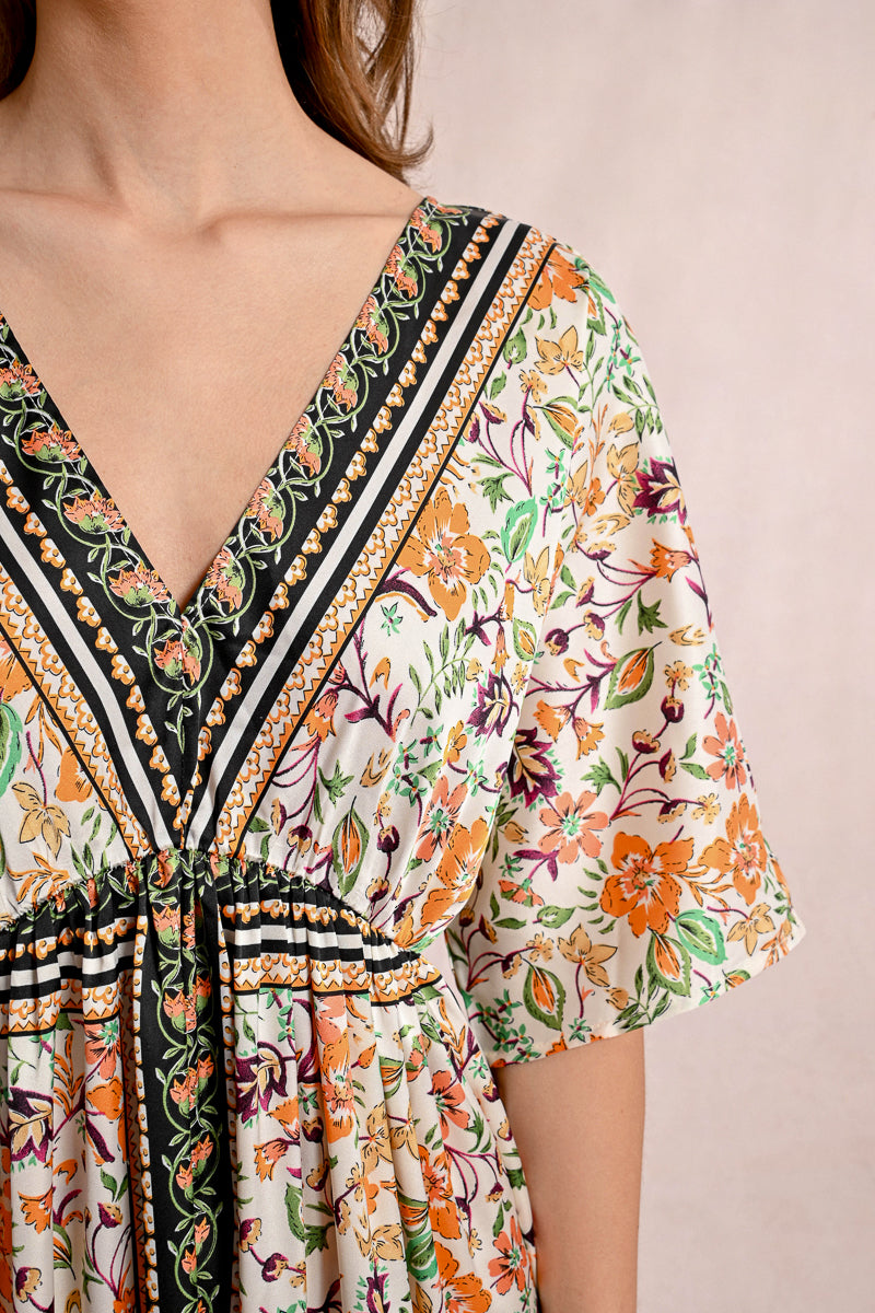 Floral Silky Caftan Dress by Molly Bracken