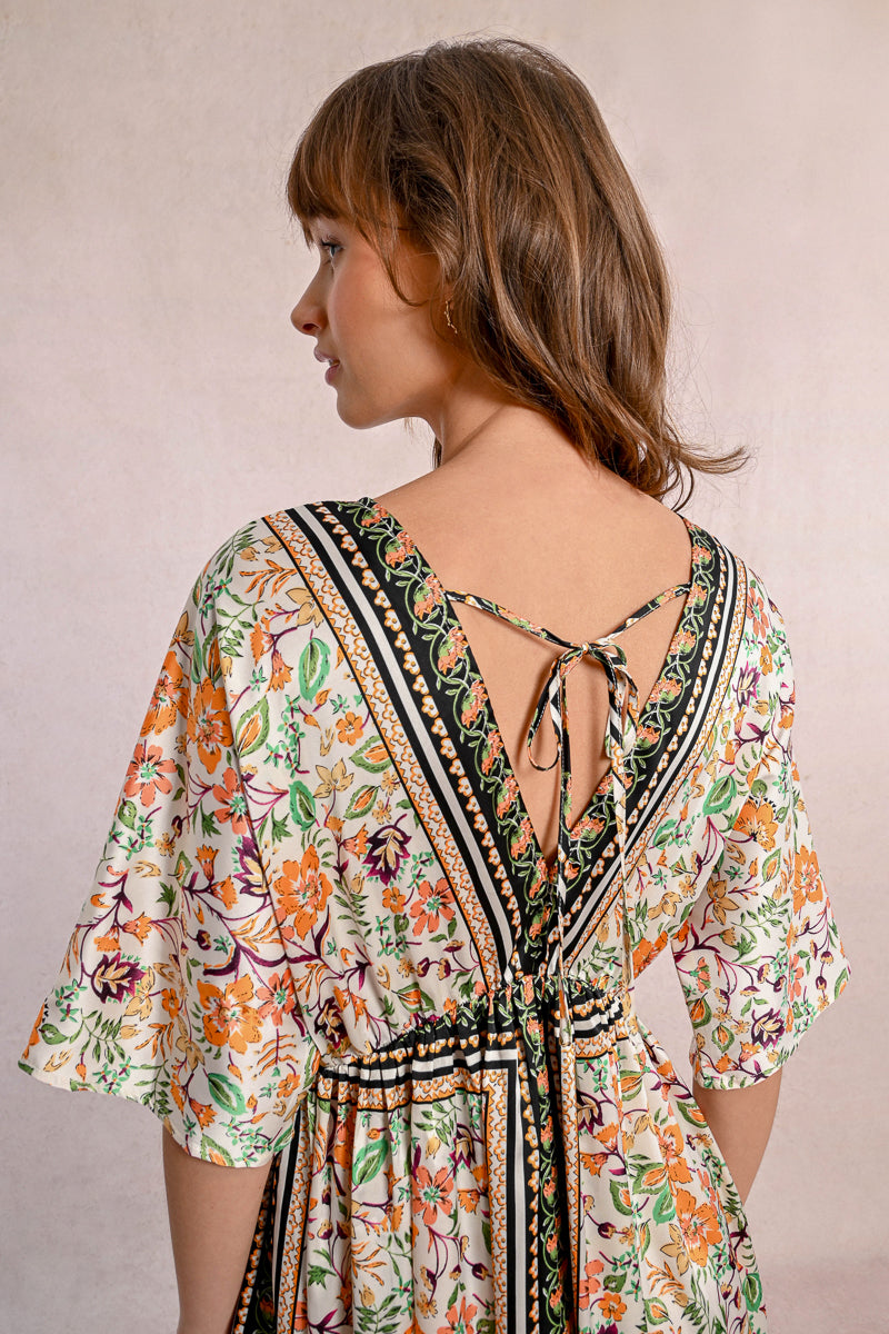 Floral Silky Caftan Dress by Molly Bracken