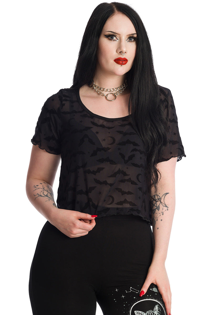 Mesh Bats and Moons Top by Banned