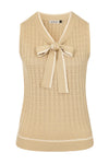 Tan Anchor Pointelle Knit Sleeveless Tina Sweater by Banned