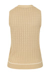 Tan Anchor Pointelle Knit Sleeveless Tina Sweater by Banned