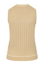 Tan Anchor Pointelle Knit Sleeveless Tina Sweater by Banned