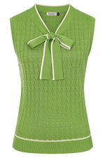 Green Anchor Pointelle Knit Sleeveless Tina Sweater by Banned