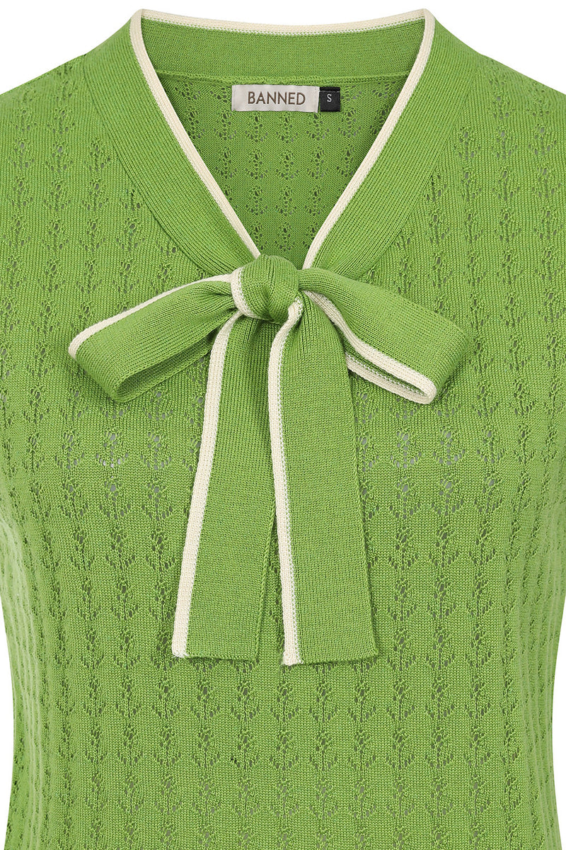 Green Anchor Pointelle Knit Sleeveless Tina Sweater by Banned