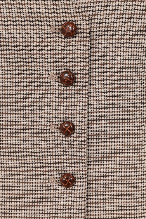 Hallie Brown Houndstooth Fitted Vest by Banned