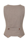 Hallie Brown Houndstooth Fitted Vest by Banned