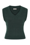 Dark Green Cable Knit Sweater Vest by Banned