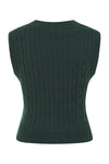 Dark Green Cable Knit Sweater Vest by Banned