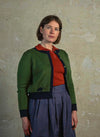 Green Owl Embroidered and Jacquard Vera Cardigan by Palava