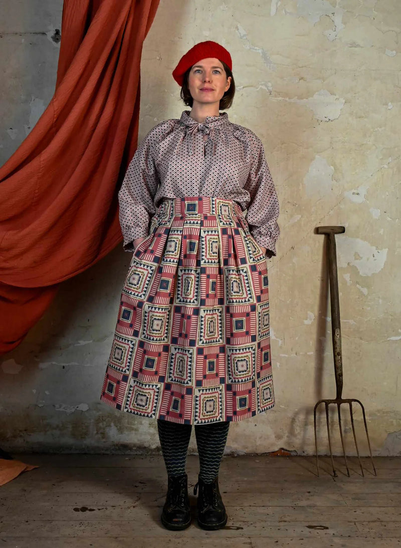 Red Quilt Florence Skirt by Palava