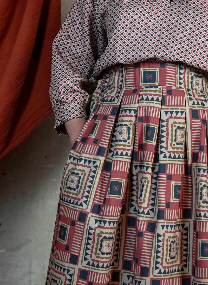 Red Quilt Florence Skirt by Palava