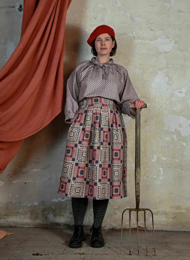 Red Quilt Florence Skirt by Palava