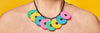 Multicolored Matte Disc Necklace by Splendette