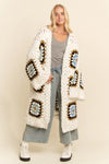 Granny Squares Long Open Cardigan