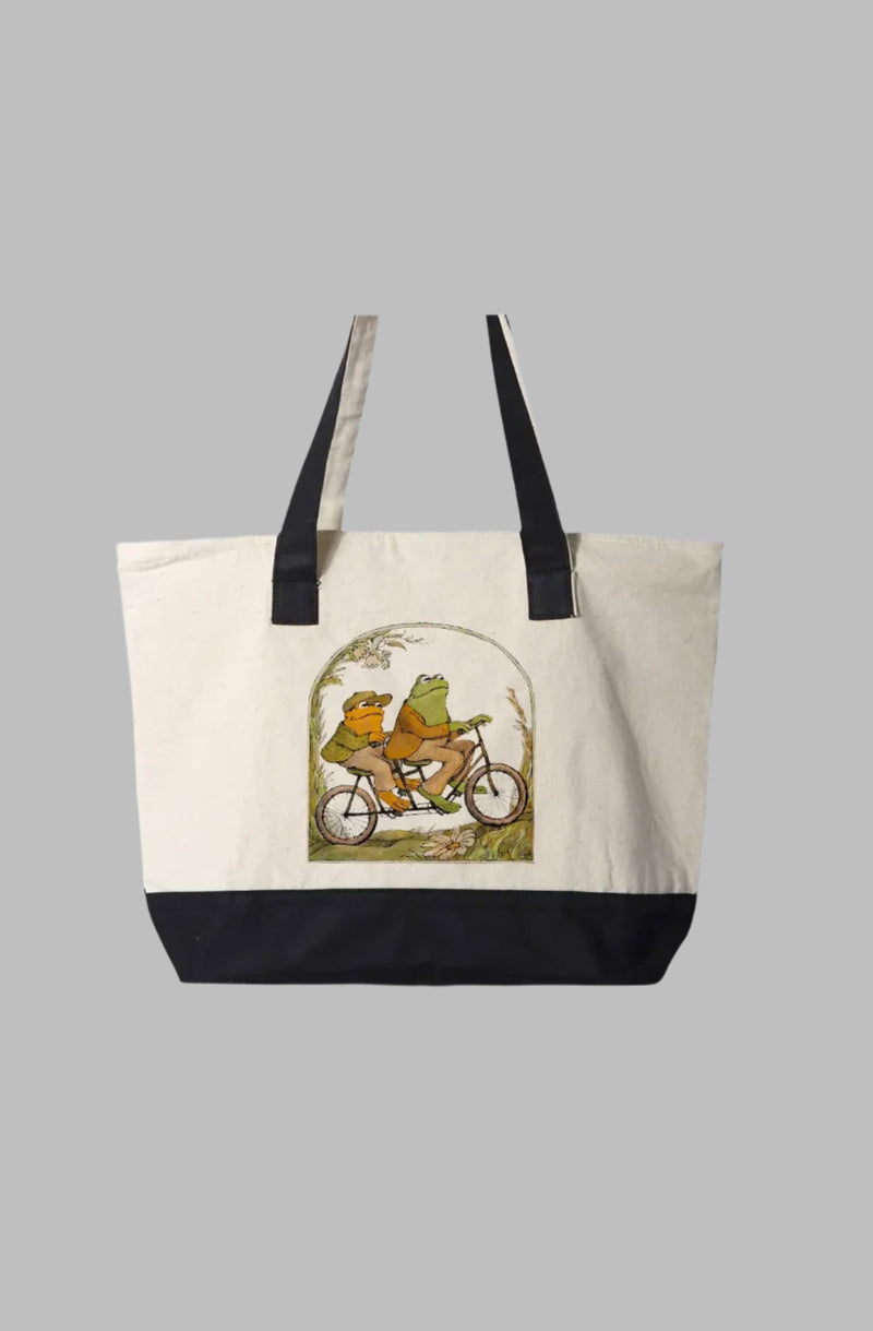 Frog and Toad Canvas Zipper Tote Bag