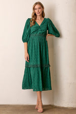 Evergreen Eyelet Midi Dress