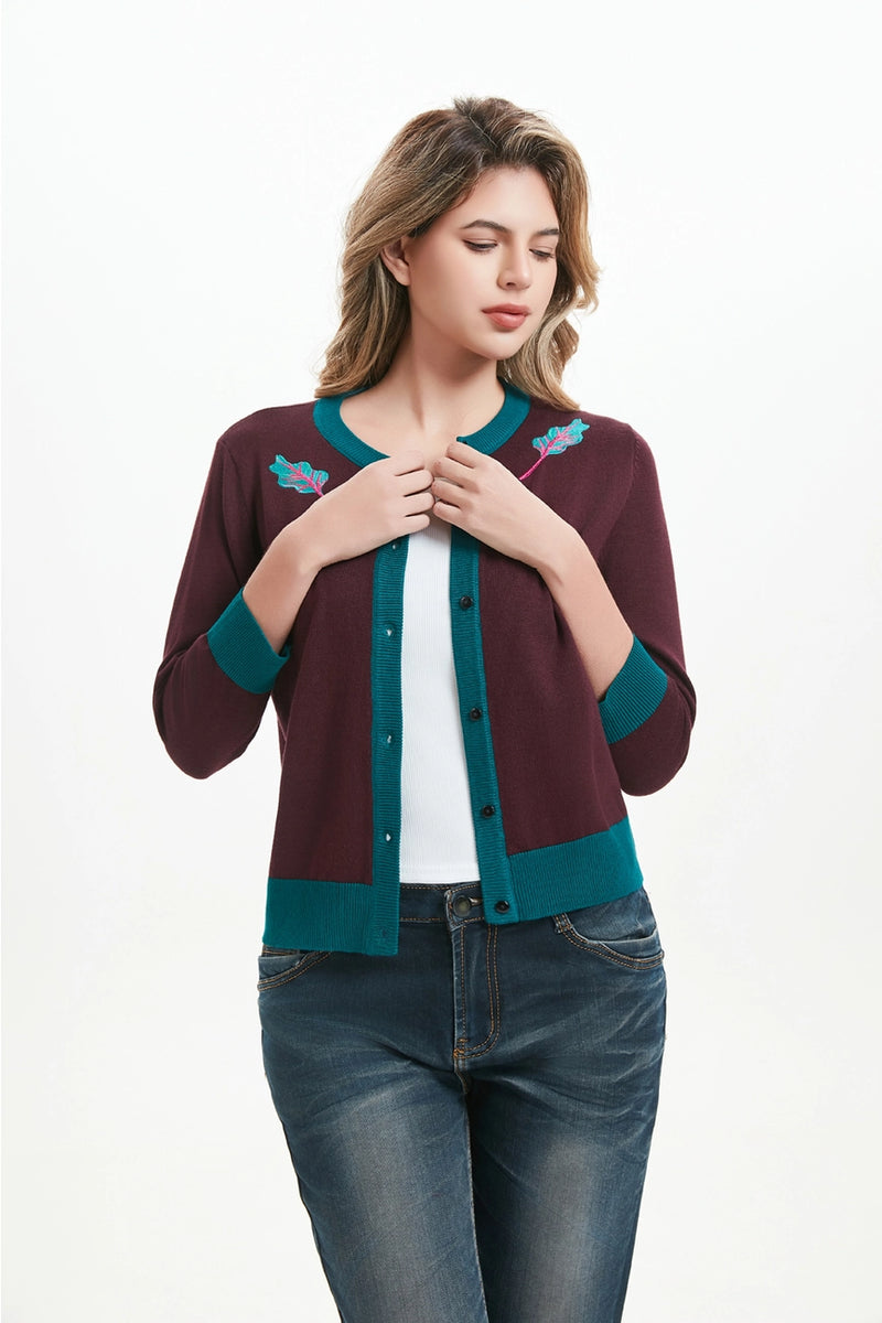 The Beet Goes On Embroidered Leslie Cardigan by Miss Lulo