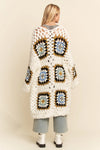 Granny Squares Long Open Cardigan
