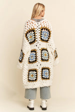 Granny Squares Long Open Cardigan
