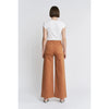 High Waisted Double Button Twill Pants in Cinnamon by Mica Denim