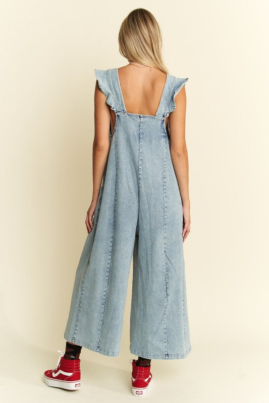 Loose Denim Pintuck Jumpsuit – Modern Millie