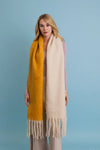 Two Tone Tassel Scarf in Mustard