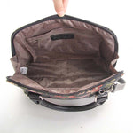 Morning Garden in Black Tapestry Satchel Bag