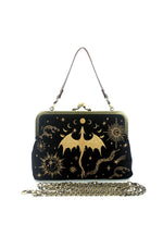 Dragon Kisslock Bag in Black