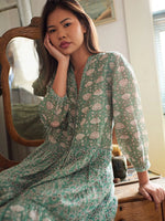 Britta Aegean Teal Floral Dress by Mata Traders