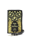 Black Floral Pride and Prejudice Book Cross-body Bag