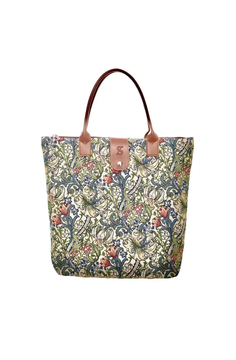 William Morris Golden Lily Folding Tapestry Tote Bag
