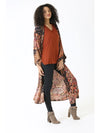 Bleached Tie Dye Printed Duster Top in Black by Angie