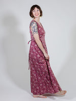 Magenta Vine Floral Bekka Maxi Wrap Dress by Mata Traders