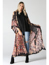 Bleached Tie Dye Printed Duster Top in Black by Angie