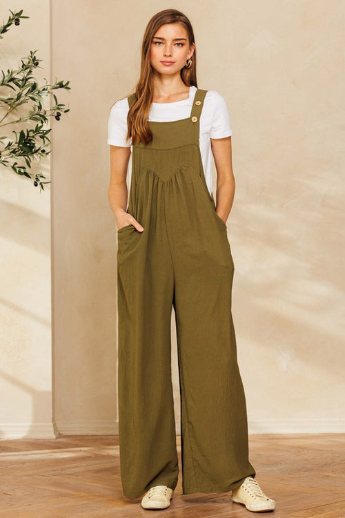 Khaki Wide Leg Jumpsuit