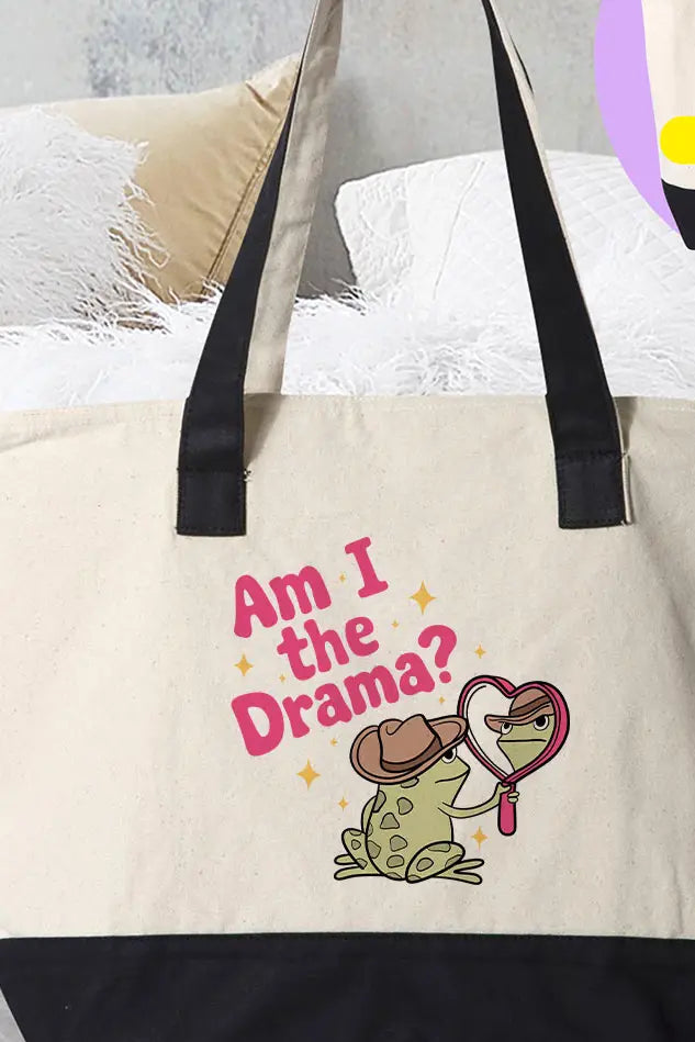 Am I the Drama? Canvas Zipper Tote Bag