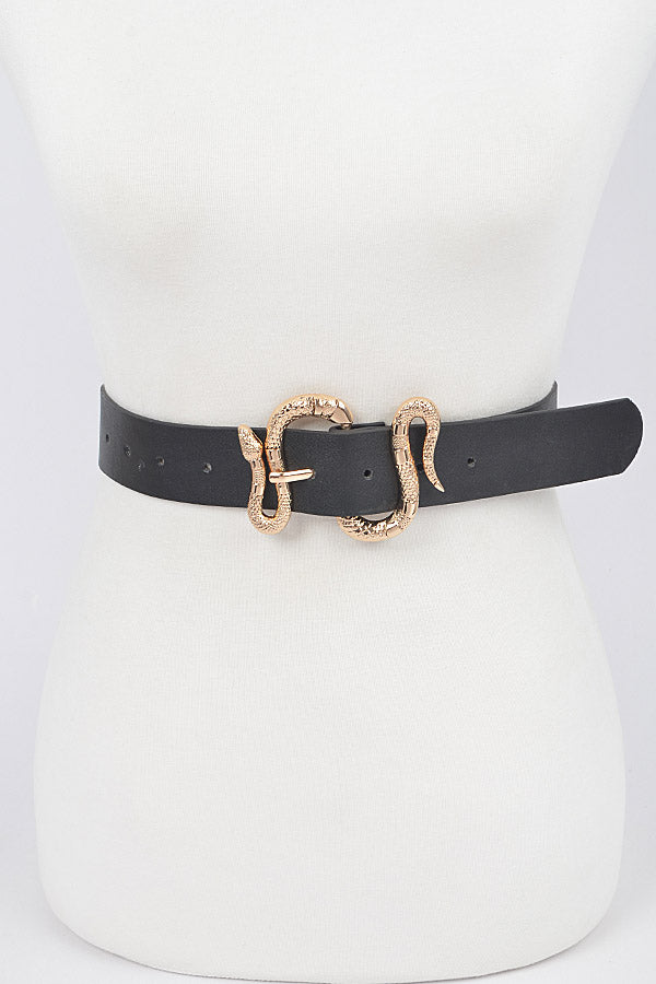 Snake Belt in Black and Gold