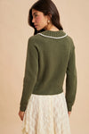 Bunny Cardigan Sweater in Green