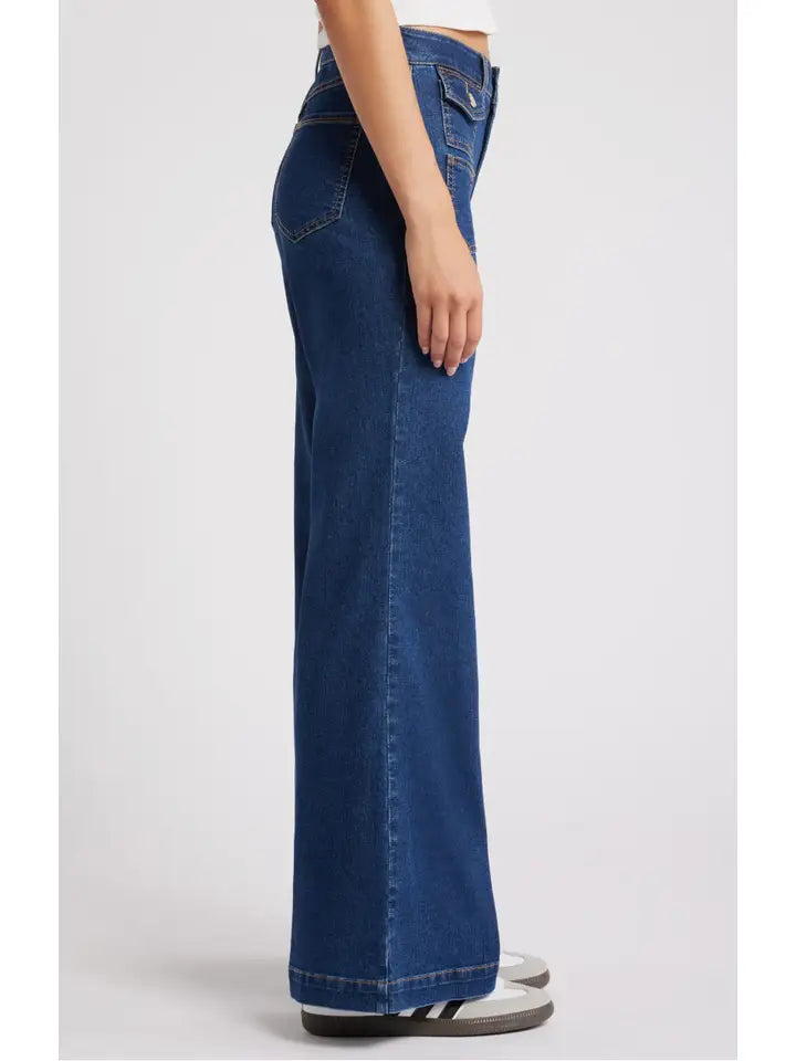 32” Relaxed Flare Jeans with Patch Pockets by 1822 Denim