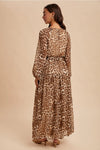 Leopard Raglan Sleeve Maxi Dress