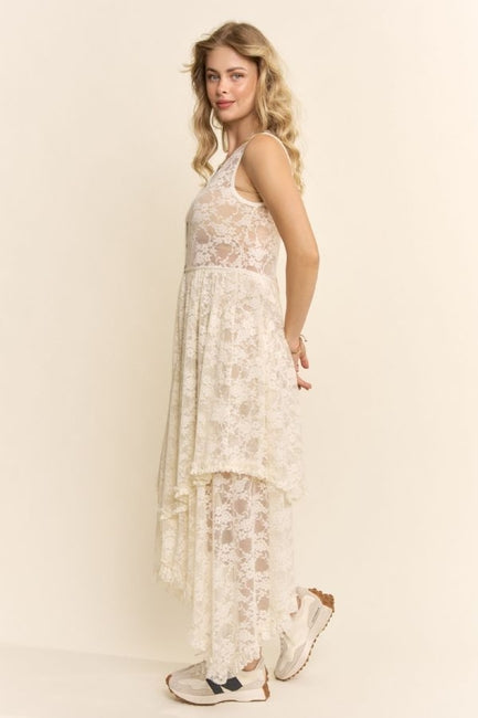 Ivory Lace Duster Midi Dress – Modern Millie