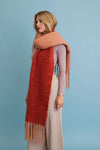Two Tone Tassel Scarf in Rust